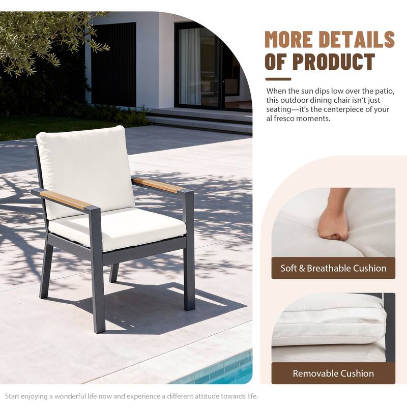 9-Piece Modern Aluminum Outdoor Dining Set with 8 Patio Dining Chairs