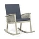 preview thumbnail 4 of 8, Acacia Rocking Chair Outdoor Use, Durable Acacia Wood, Water-Resistant Cushions, for Garden, Lawn, Backyard, Pool