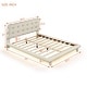 preview thumbnail 2 of 20, Marshmallow Shaped Button-Tufted Headboard LED Platform Bed