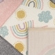 preview thumbnail 4 of 6, Colorful Kids Rug for Girls Room with Rainbows & Clouds in Pink