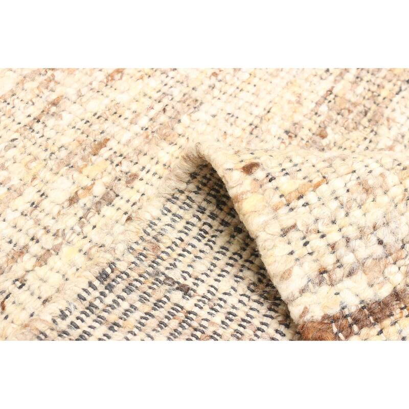 ECARPETGALLERY Braid weave Sienna Tan Wool Rug - 5'2 x 7'6