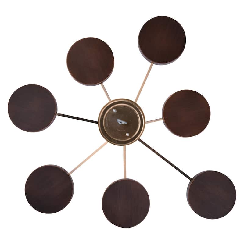 Mid-Century Chandelier 7 Light Dining Room Light Bronze Ceiling Light Fixture 35.5" Wide - 74.25