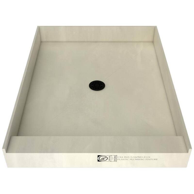 Tile Redi 4837CPVC Redi Base 37" x 48" Rectangular Shower Base with - Matte Black