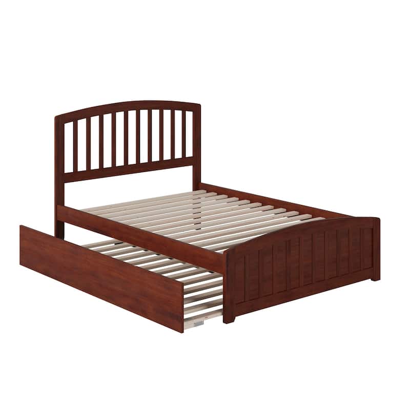 Richmond Full Bed with Footboard and Twin Trundle Bed in Walnut