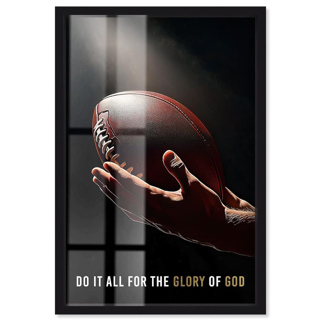 Glory of God Football Shadowbox by Art Remedy