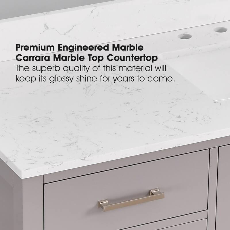 PROOX 60 in. W x 22in.D Freestanding Bath Vanity Engineered Top Single Rectangular Sink