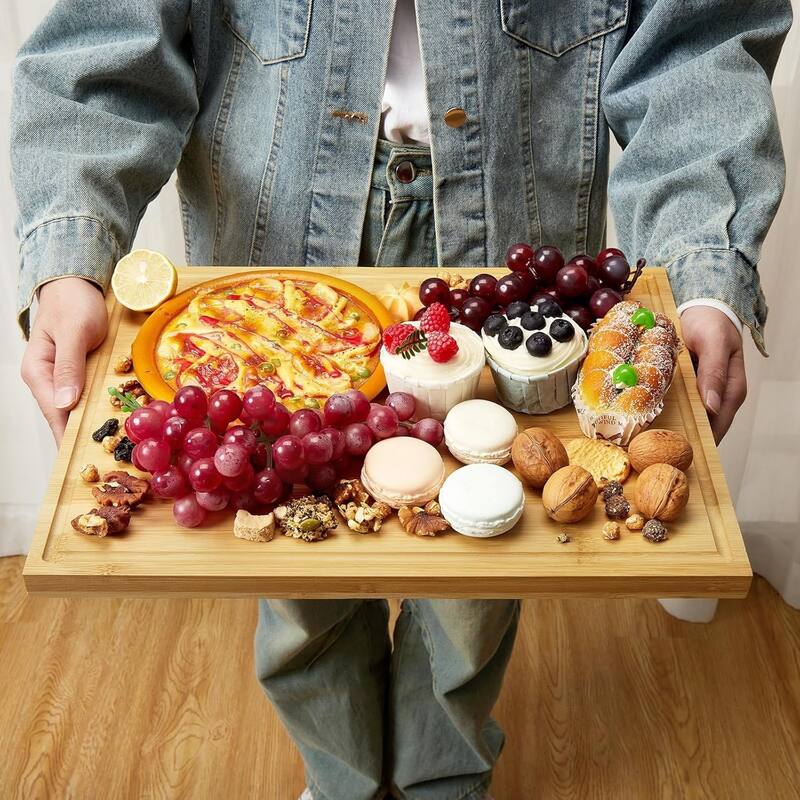 28in 3-Piece Magnetic Bamboo Cheese Board Set