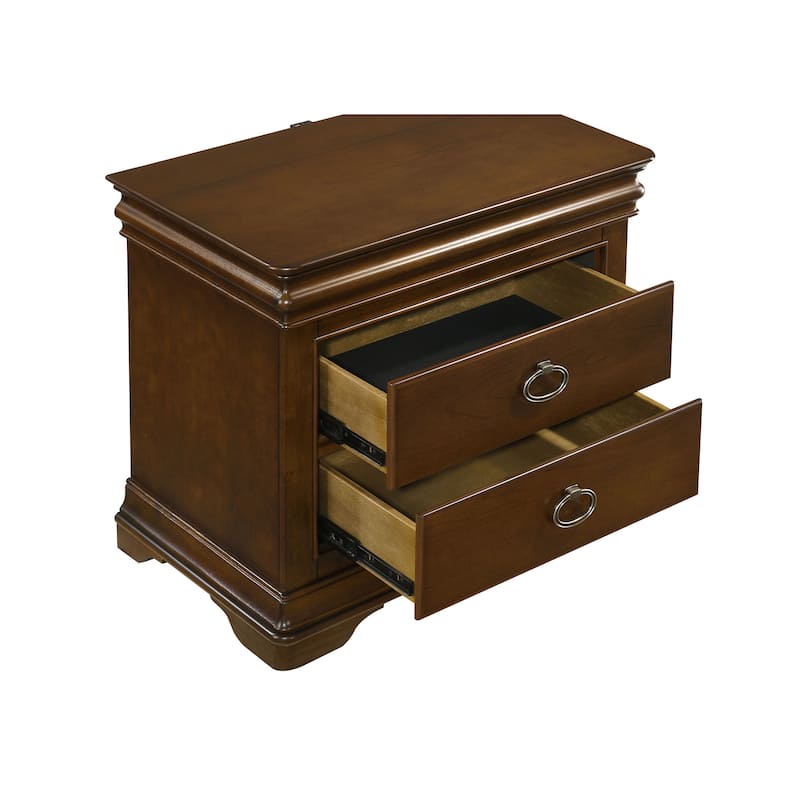 3-Drawer Nightstand with USB Ports