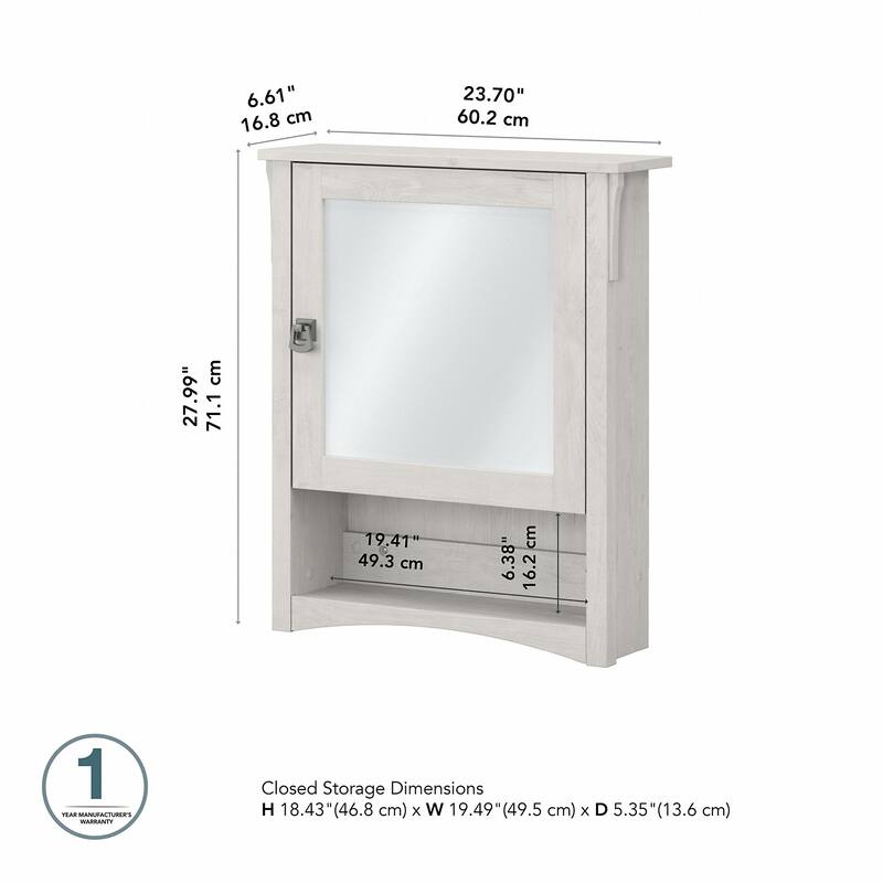 Salinas Bathroom Medicine Cabinet with Mirror by Bush Furniture