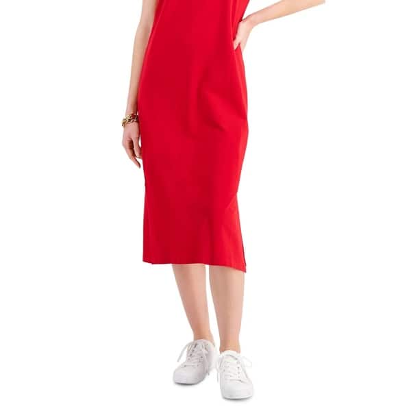 Tommy Hilfiger Women's Midi Polo Dress Red Size X Small - Bed Bath & Beyond  - 40630353