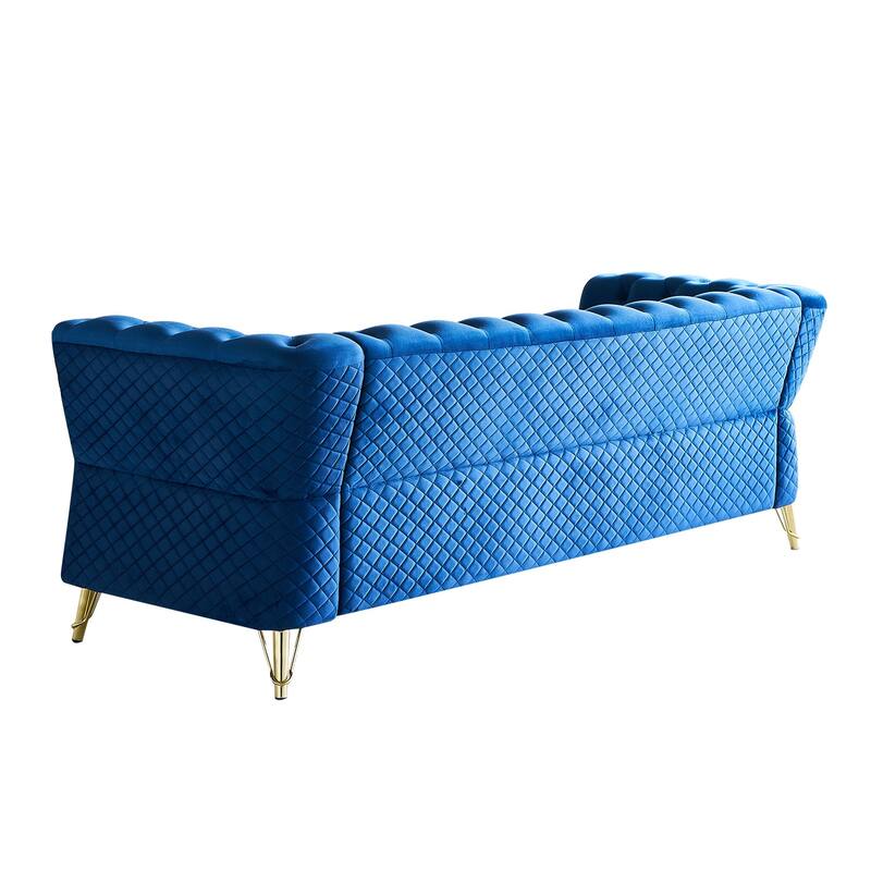 Luxurious Velvet Sofa with High-Density Foam & Unique Flared Arms - 3 Seater Couch