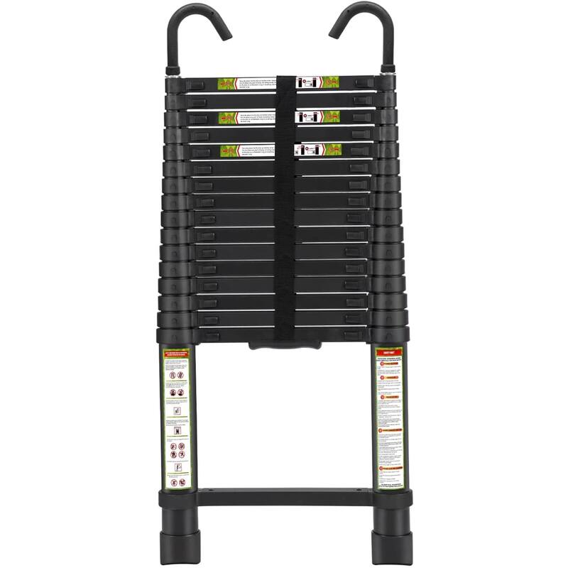 Telescopic Ladder, 16.5FT KERDOM Aluminum Telescoping Ladder - Black