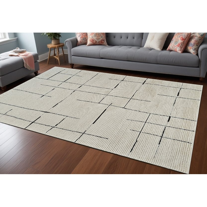 Bewos Distressed Abstract Modern Stain Resistant Soft Durable Area Rug By HomeRoots