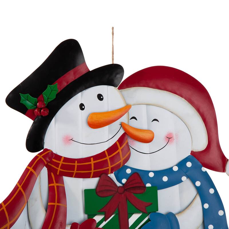 Glitzhome 30"H Metal Christmas Snowman or Gnome Family Yard Stake