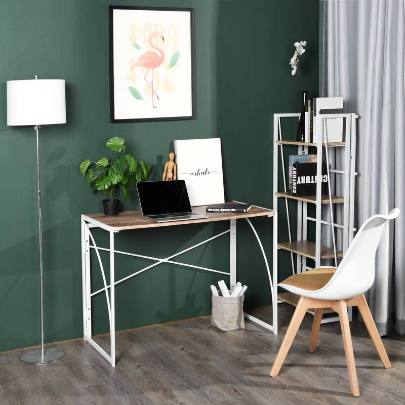 HomyLin 39" Simple Folding Study Writing Desk, No Assembly Required