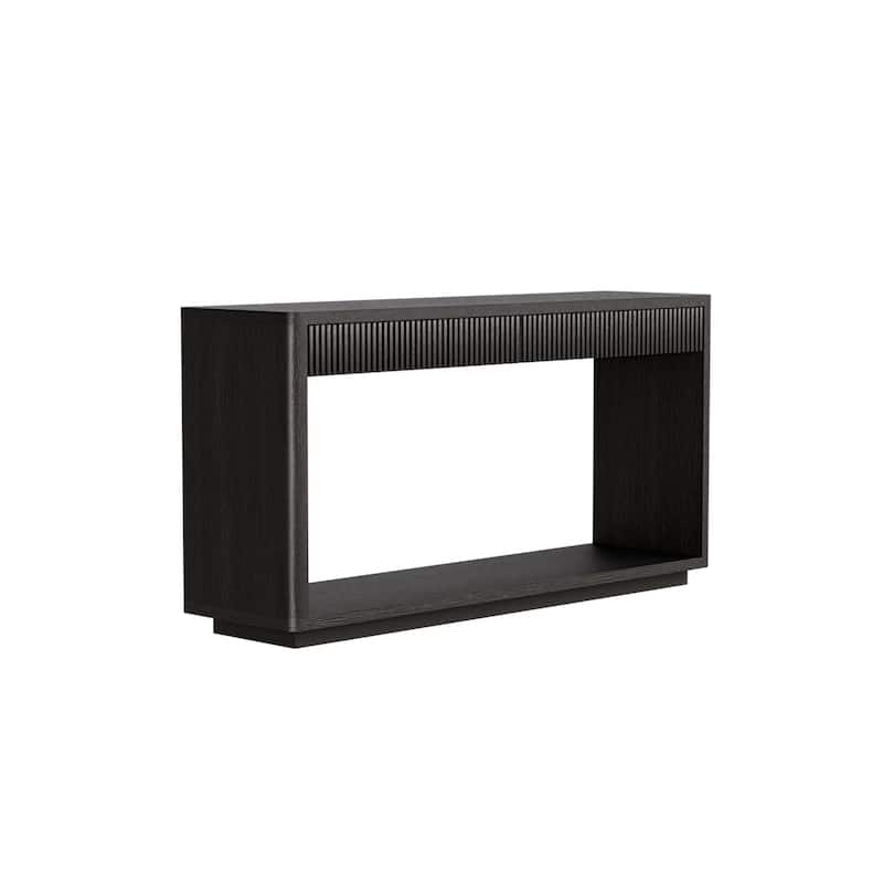 60" Modern Fluted Console Table with 2 Drawers for Living Room