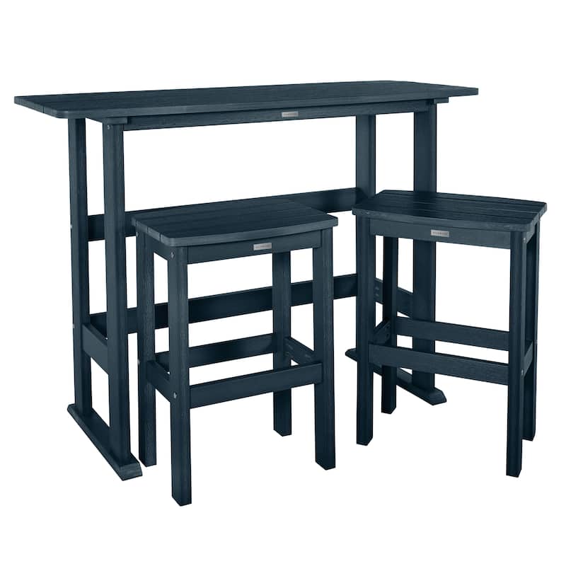 Lehigh 3-piece Outdoor Balcony Set - Bar-height - Federal Blue