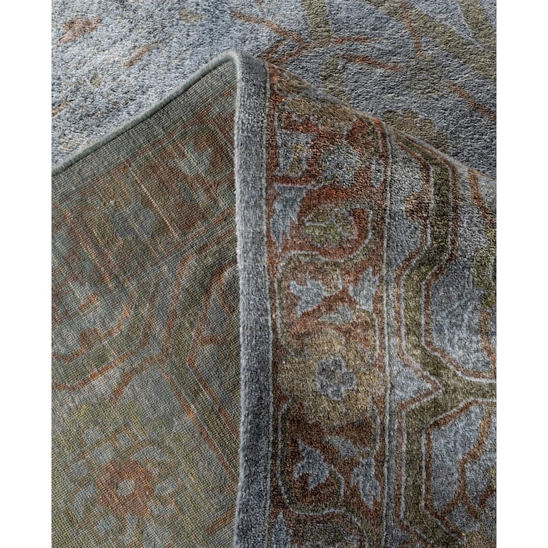 Overdyed One-of-a-Kind Hand-Knotted Area Rug - Gray - 9' 3" x 12' 0"
