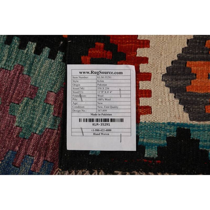 Kilim Oriental Area Rug Flatweave Multi-Color Bedroom Wool Carpet - 8'4"x 11'9"