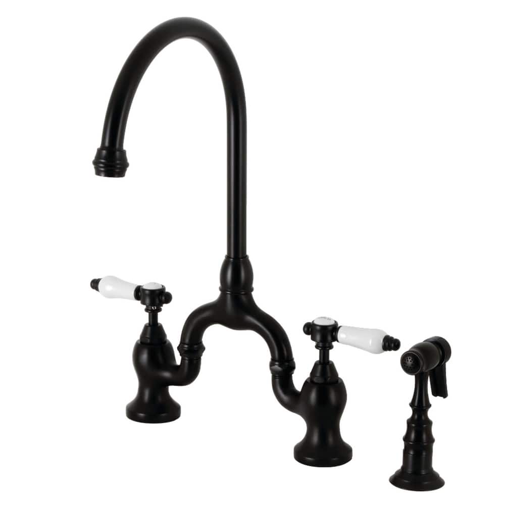 Kingston Brass KS779.BPLBS Bel-Air 1.8 GPM Bridge Kitchen Faucet