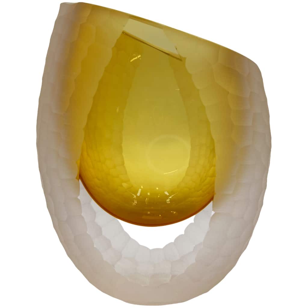 Handmade Glass Vase in Amber