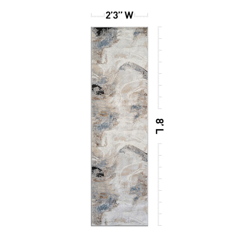 Neutral Desert Drift Area Rug for Living Room, Entryway, or Family Spaces - Easy to Clean and Comfortable Underfoot
