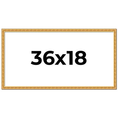 36x18 Frame Gold Real Wood Picture Frame Width 1 inches | Interior