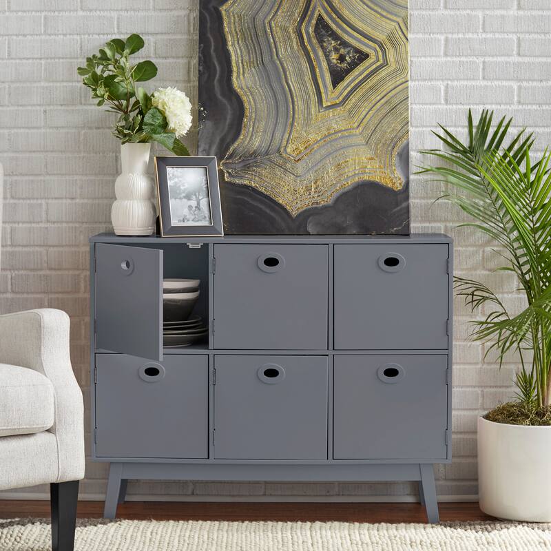 Simple Living Jamie Mid-century Modern 6-door Storage Cabinet