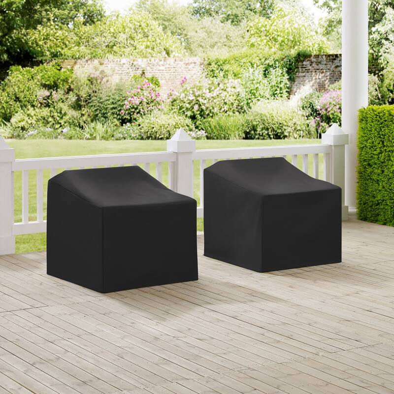 Crosley 2Pc Outdoor Chair Furniture Cover Set - Black