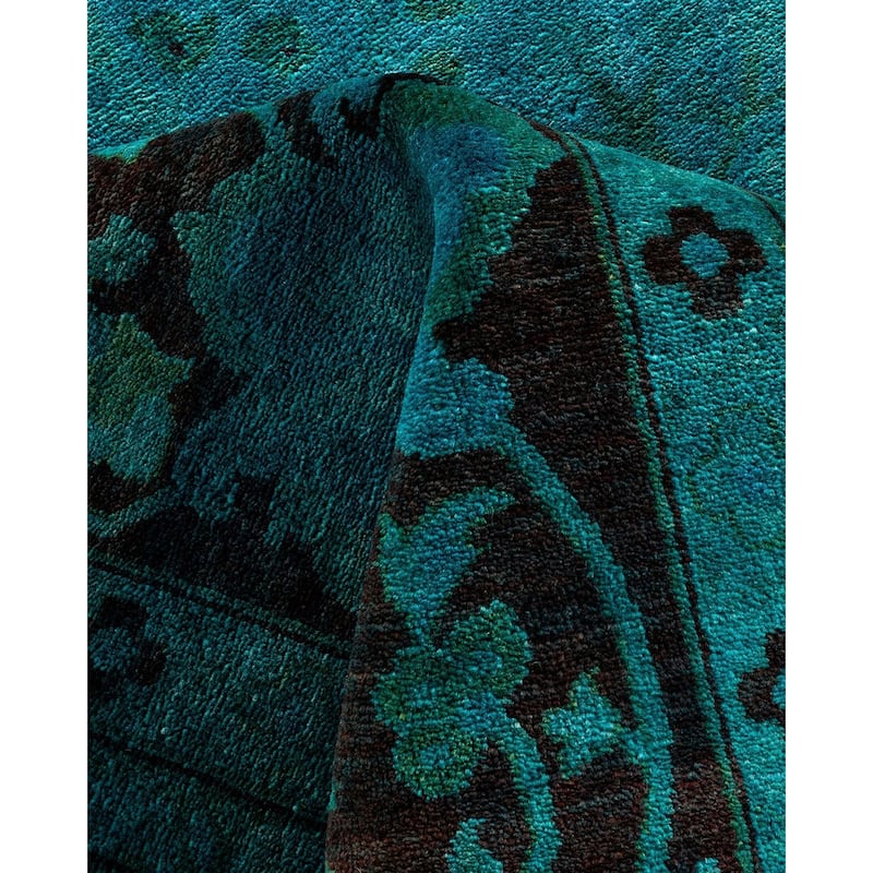 Contemporary Overdyed Wool Hand Knotted Area Rug - 9' 0" x 12' 0"