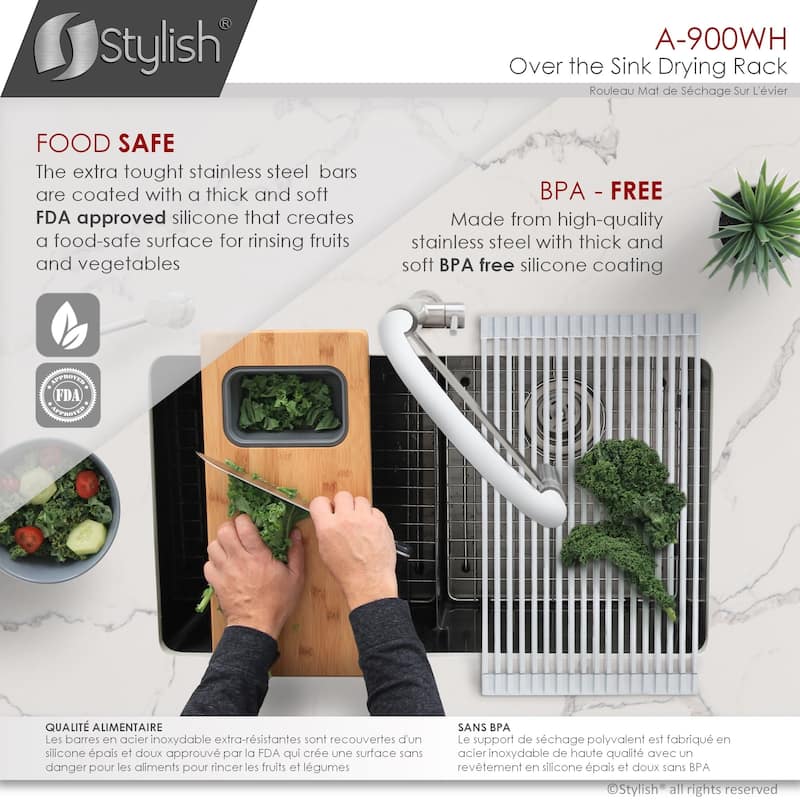 STYLISH Multipurpose Over Sink Roll-Up Dish Drying Rack