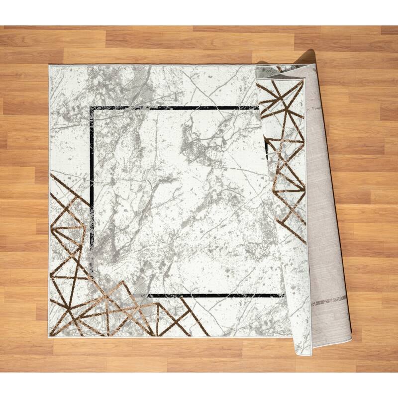 Kimberly Collection Abstract Border Area Rug