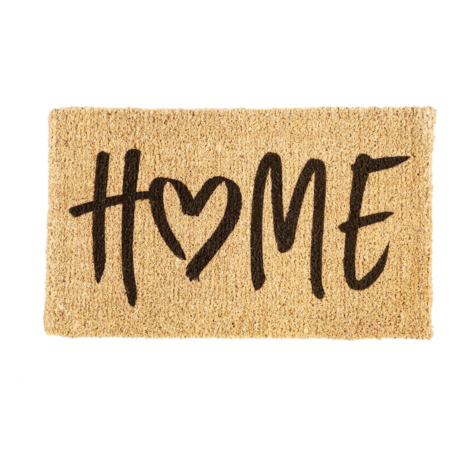 HOME Heart Woven Coir Door Mat, 30 x 18"