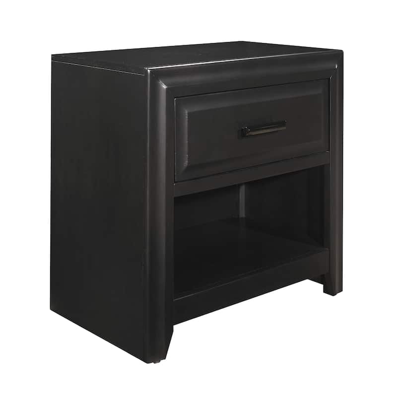 Modern Style Storage Cubby Nightstand w drawer 1pc Wooden Bedroom Furniture Home