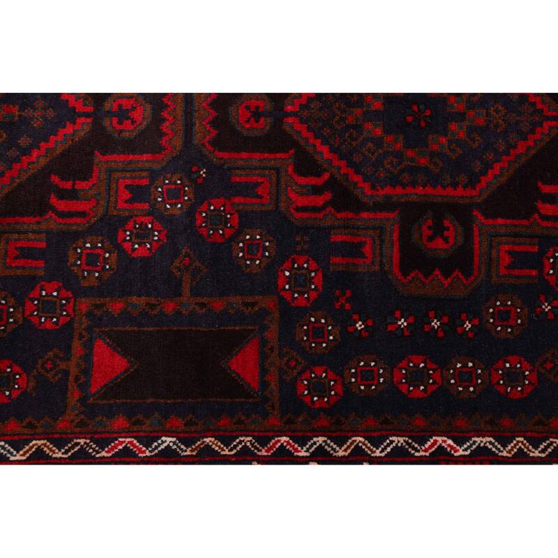 ECARPETGALLERY Hand-knotted Teimani Dark Navy Wool Rug - 3'11 x 6'8