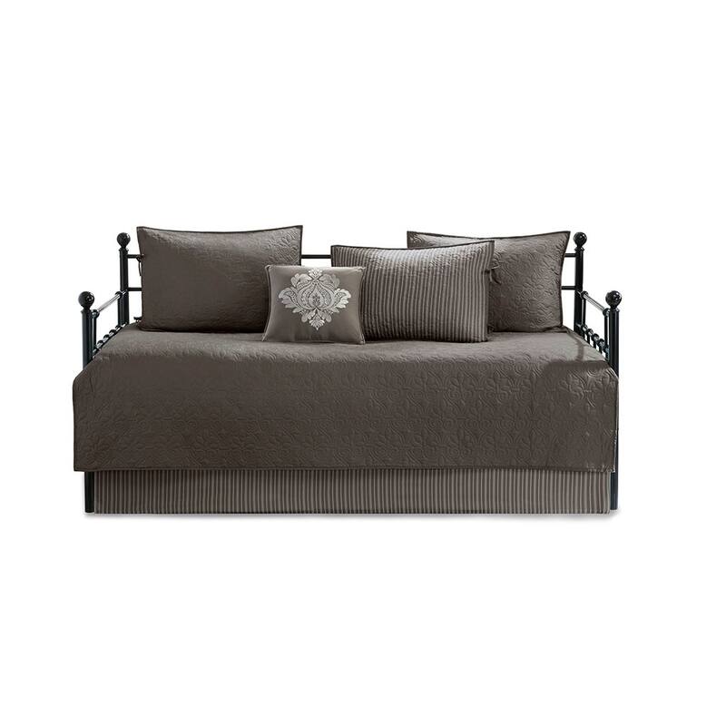 6 Piece Reversible Daybed Cover Set Dark Grey Daybed