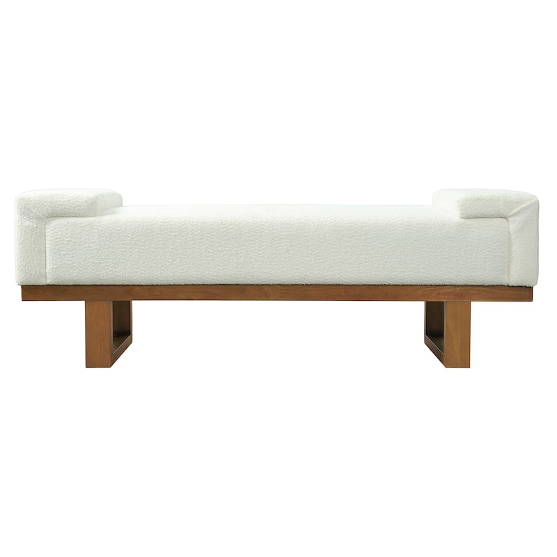 Christopher Knight Home - Modern Upholstered Ottoman Bench with Rubberwood Legs
