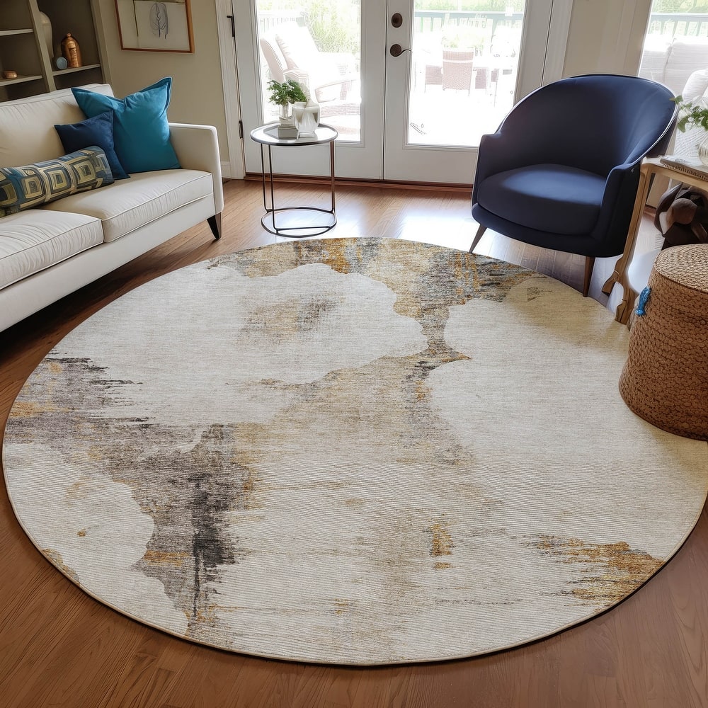 Machine Washable Indoor/ Outdoor Chantille Abstract Cloud Rug
