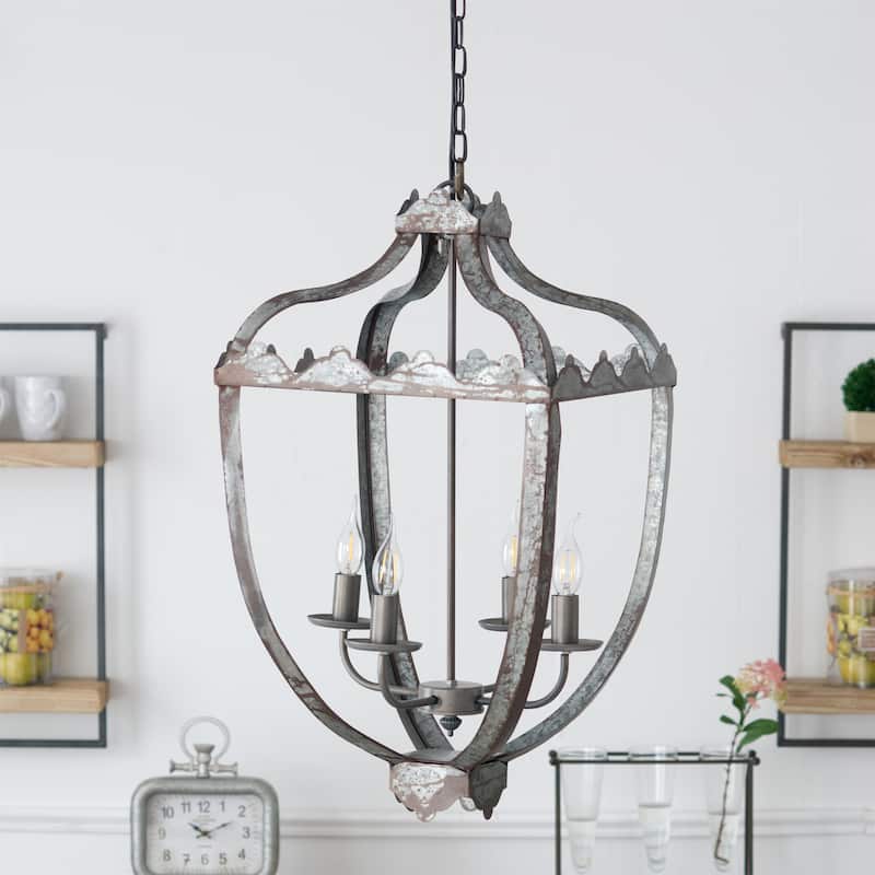 4 Light Metal Chandelier (Bulb Not Included)