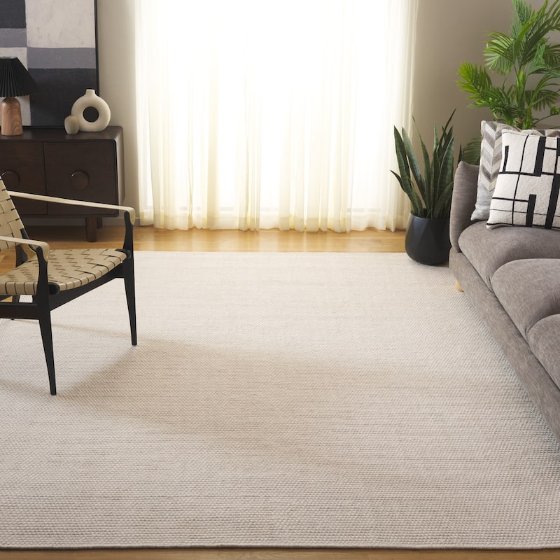 SAFAVIEH Handmade Vermont Tisha Wool Rug - 9' Square - Ivory