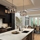 preview thumbnail 3 of 16, Modern Farmhouse 4-Light Drum Chandelier Wood Grain Lights for Dining Room - D15.5" x H76"