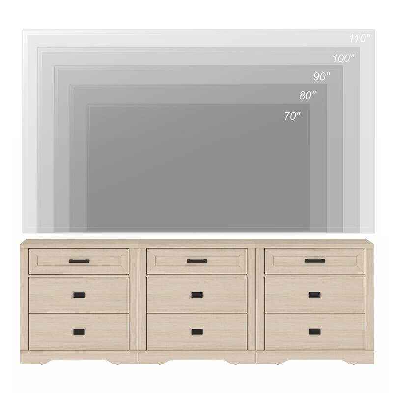 WAMPAT Mid Century Modern Dresser, 31.9" Tall Storage Cabinet with Drawers