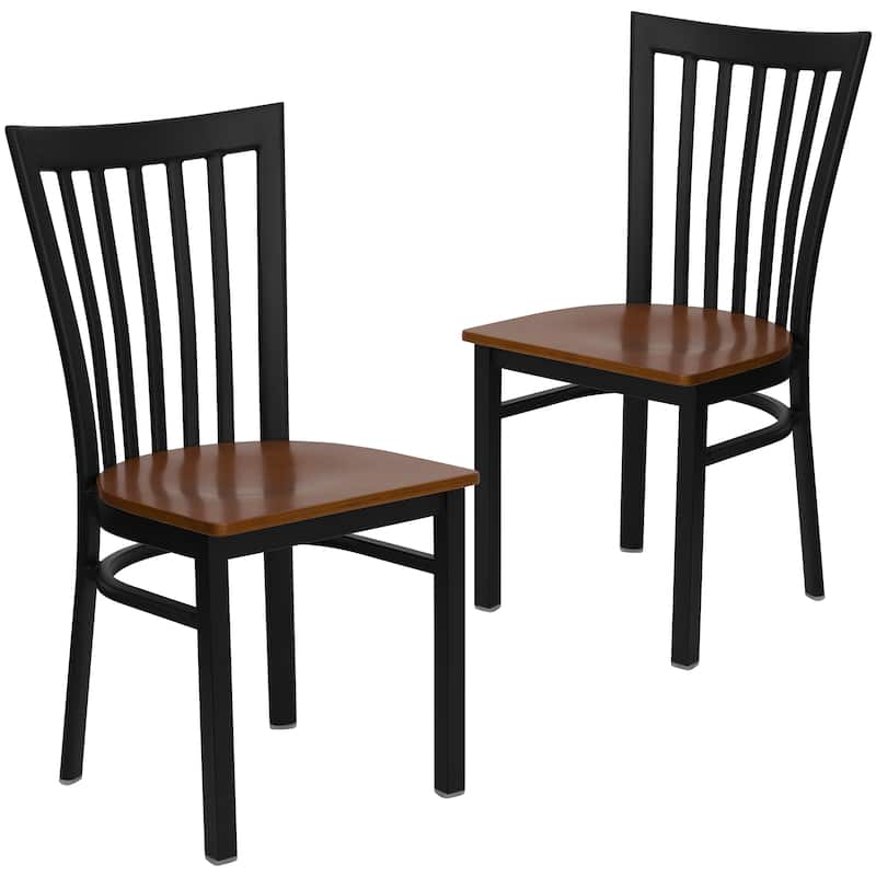 2 Pack School House Back Metal Restaurant Chair - 17.25"W x 18.75"D x 34.75"H - 17.25"W x 18.75"D x 34.75"H