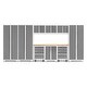 preview thumbnail 33 of 76, NewAge Products Bold Series 10-pc. Steel Garage Cabinet Set Bamboo Top / No Slatwall - Platinum