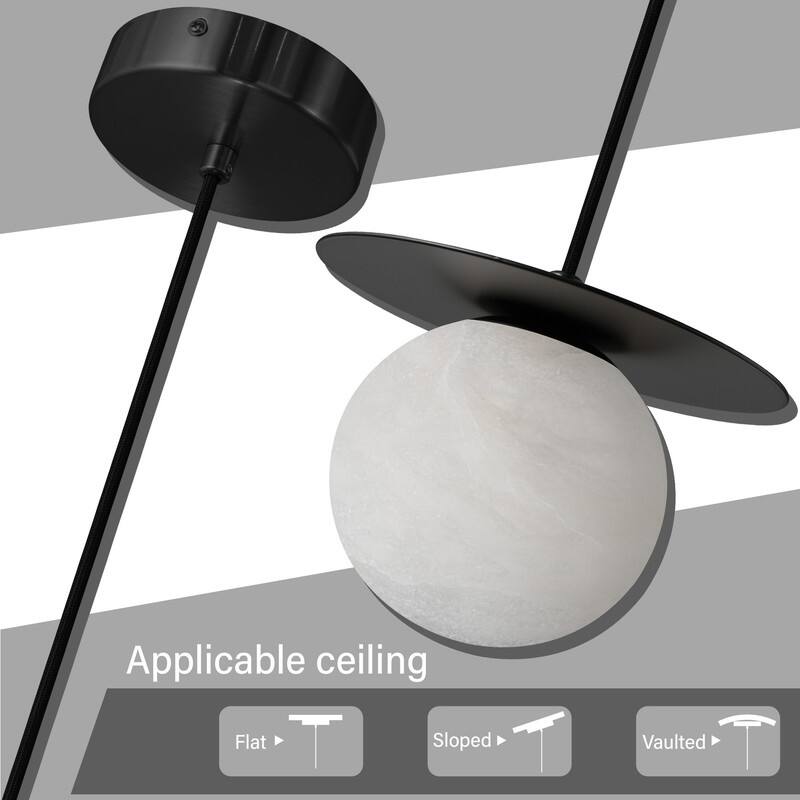 KAYLA Alabaster Pendant Light - Nordic Modern Brass Hanging Lamp