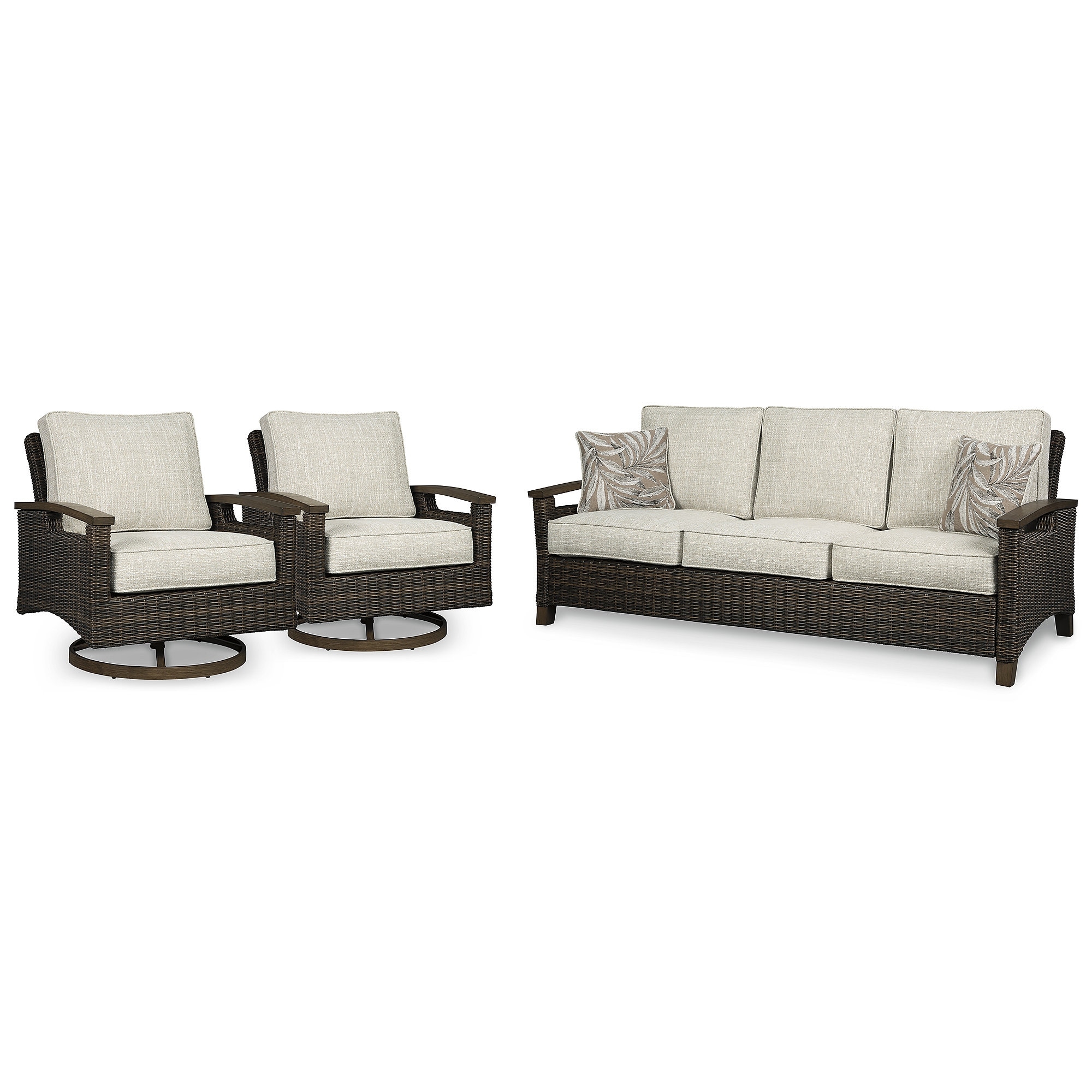 Paradise Trail 3 Piece Outdoor Seating - Medium Brown Paradise Trail 3 Piece Outdoor Seating - Medium Brown