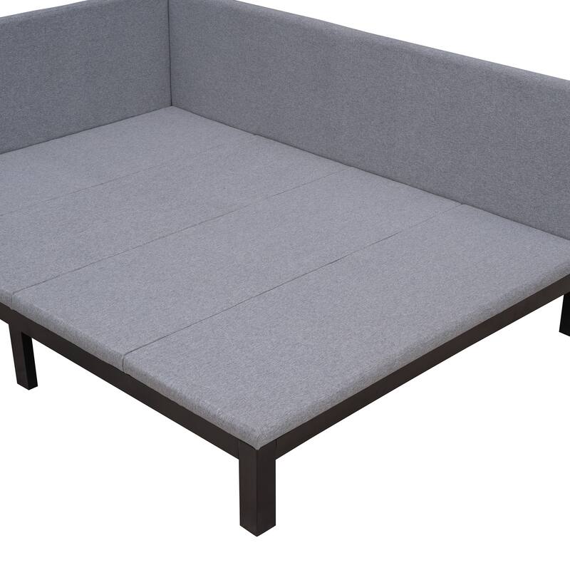 Upholstered Daybed/Sofa Bed Frame Full Size LinenGray Bed Bath