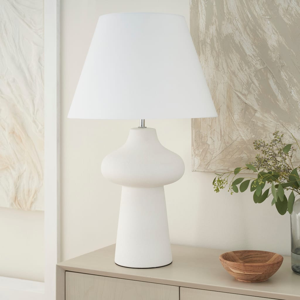 Nourison 26" Cloudcrest White Ceramic Table Lamp
