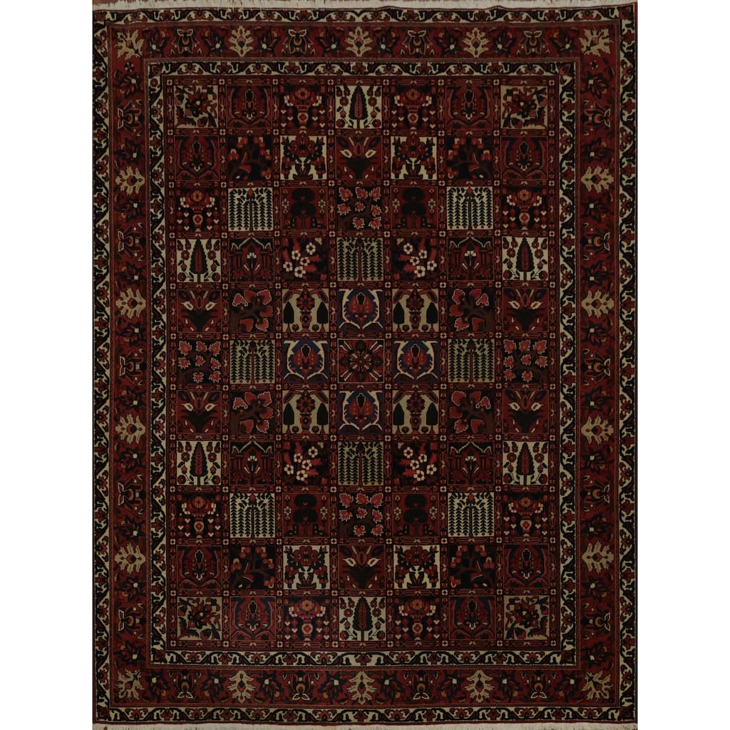 Hand Knotted Oriental 100% Wool Carpet Traditional Garden Design Red Bakhtiari Area Rug - 13' 3'' X 9' 11''