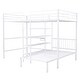 preview thumbnail 6 of 14, Minimalist Design Full Over Twin Metal Bunk Bed with Built-in Ladder,Under-Bed Desk wirh Storage Shelves